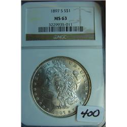 1897-S Morgan Silver Dollar NGC MS63