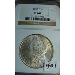 1897 Morgan Silver Dollar NGC MS62