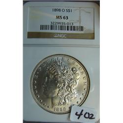 1898-O Morgan Silver Dollar NGC MS63