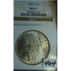 1898-O Morgan Silver Dollar NGC MS61