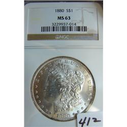 1880-S Morgan Silver Dollar NGC MS63
