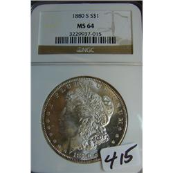1880-S 1881 Morgan Silver Dollar NGC MS64
