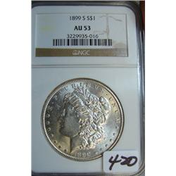 1899-S Morgan Silver Dollar NGC AU53