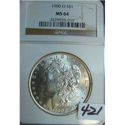 1900-O Morgan Silver Dollar NGC MS64
