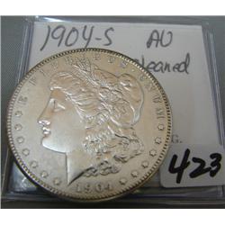 1904-S Morgan Silver Dollar AU Cleaned