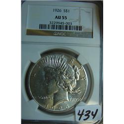 1926 Peace Silver Dollar NGC AU55