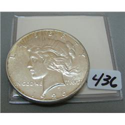 1926-S Peace Silver Dollar AU cleaned