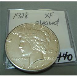 1928 Peace Silver Dollar XF - Improperly cleaned