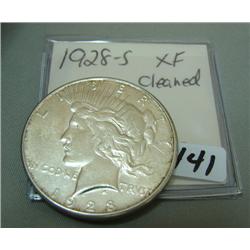 1928-S Peace Silver Dollar XF - Cleaned