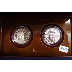 American Eagle 10th Anniversary Platinum Coin Set Wooden Presentation Box & original paperwork