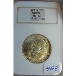 1923-S .50 Monroe Commemorative NGC MS63