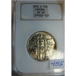 1926-S .50 Oregon Trail Commemorative NGC MS63