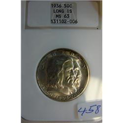 1936 .50 Long Island Commemorative NGC MS63