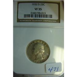 1932-S Washington Quarter NGC VF 35