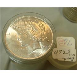 20 1922 Peace Silver Dollars Original Roll BU Nice