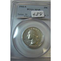1932-S Washington Quarter PCGS XF45