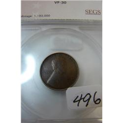 1914-D Lincoln Cent SEGS VF-30