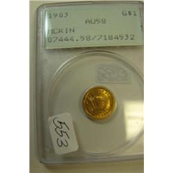 1903 $1.00 LA Purchase/McKinley Commemorative PCGS AU58