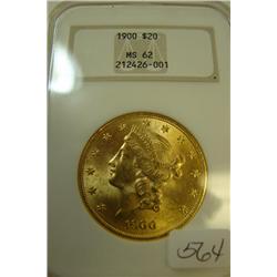 1900 $20.00 Liberty Gold Coin NGC MS62
