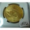 Image 2 : 1908 No Motto $20 St. Gaudens Gold Coin NGC MS64