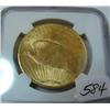 Image 2 : 1908 No Motto $20 St. Gaudens Gold Coin NGC MS64
