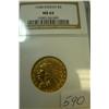 1908 $5.00 Indian head gold coin NGC MS62