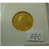Image 2 : 1908 $5.00 Indian head gold coin NGC MS62