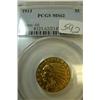 1913 $5.00 Indian Head gold coin PCGS MS62