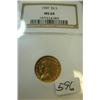 1909 $2.50 Indian Head Gold Coin NGC MS64