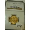 1886 $5.00 Liberty Gold Coin NGC MS62