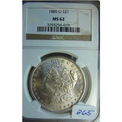 1885-O Morgan Silver Dollar NGC MS62