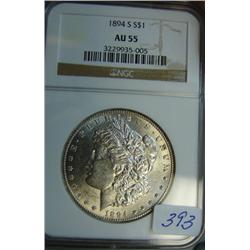 1894-S Morgan Silver Dollar NGC AU55