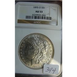1895-O Morgan Silver Dollar NGC AU53