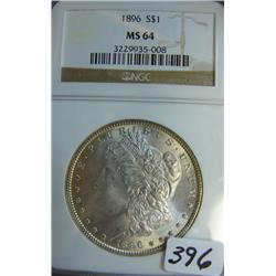 1896 Morgan Silver Dollar NGC MS64