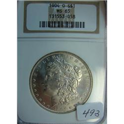 1904-O Morgan Silver Dollar NGC MS 65