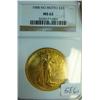1908 No Motto $20.00 St. Gaudens Gold Coin NGC MS 62