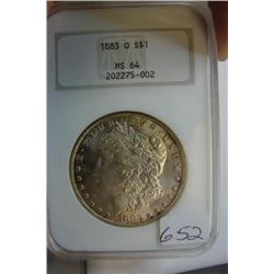 1883-O Morgan Silver Dollar NGC MS 64