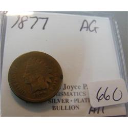 1877 Indian Cent AG