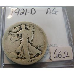 1921-D Walking Liberty Half Dollar AG