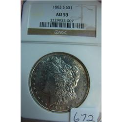 1883-S Morgan Silver Dollar NGC AU 53