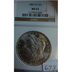 1883-O Carson City Morgan Silver Dollar NGC MS 63