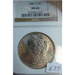 1884-O Morgan Silver Dollar NGC MS 64