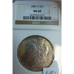 1885-O Morgan Silver Dollar NGC MS 60