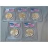 Image 1 : 5 pc Lot - 1961 10 Peso World TradeCenter Ground Zero Recovery PCGS Gem Uncirculated