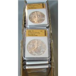 1986-2006 Set of Silver American Eagles SGS MS 70 - 21 coins