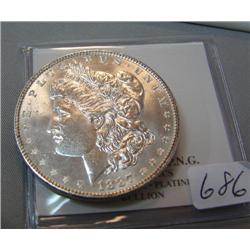 1887 Morgan Silver Dollar BU cleaned