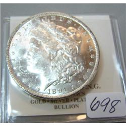 1891-O Morgan Silver Dollar BU Scratched