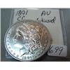 1891 Carson City Morgan Silver Dollar AU whizzed