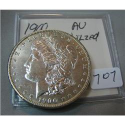 1900 Morgan Silver Dollar AU whizzed
