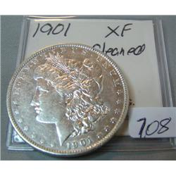 1901 Morgan Silver Dollar XF Cleaned